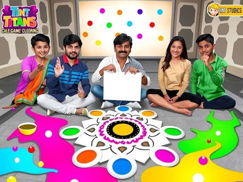 Tint Titans Gameplay Screenshot - Coloring a Rangoli